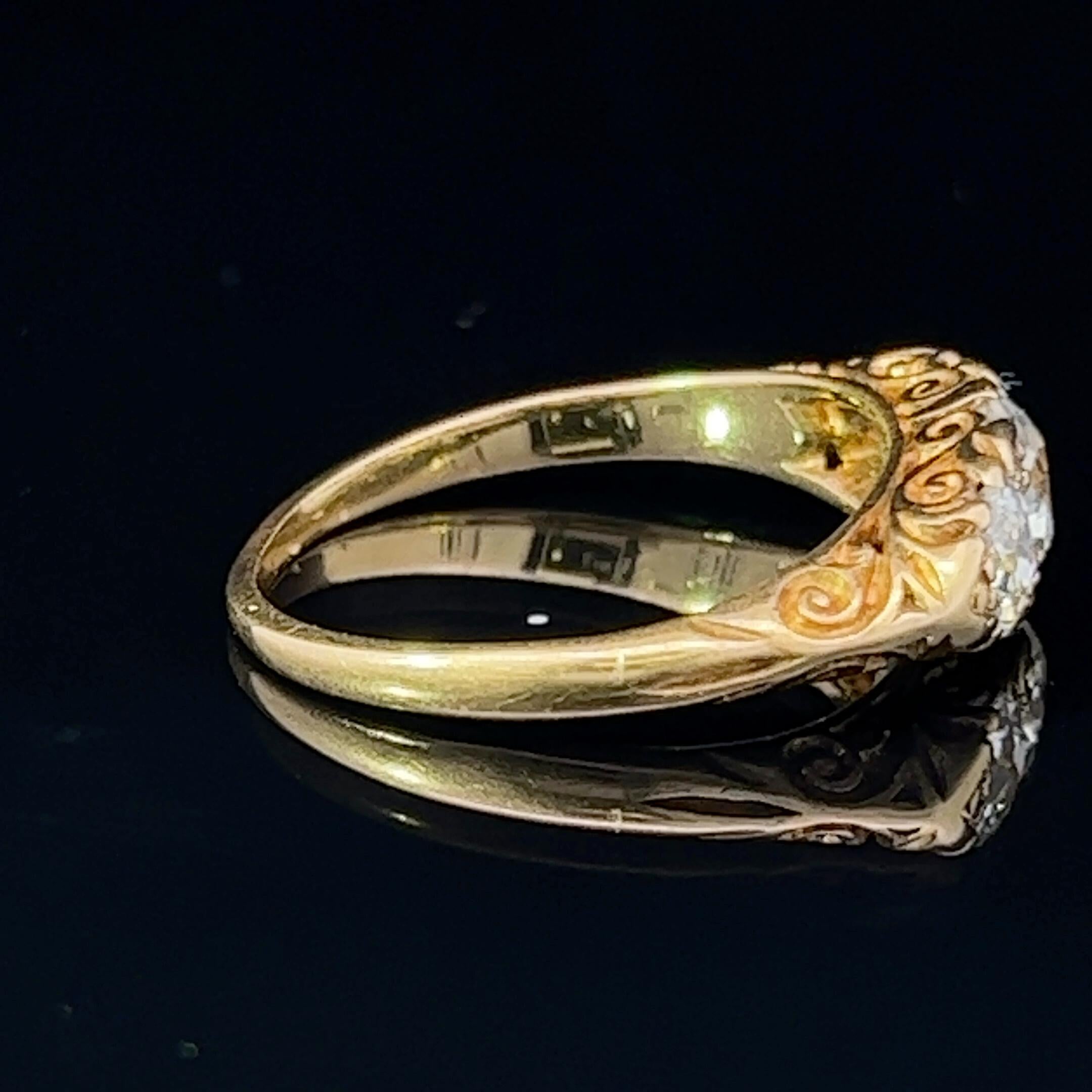 Victorian Diamond Set Half Hoop Ring Circa 1880s For Sale 2