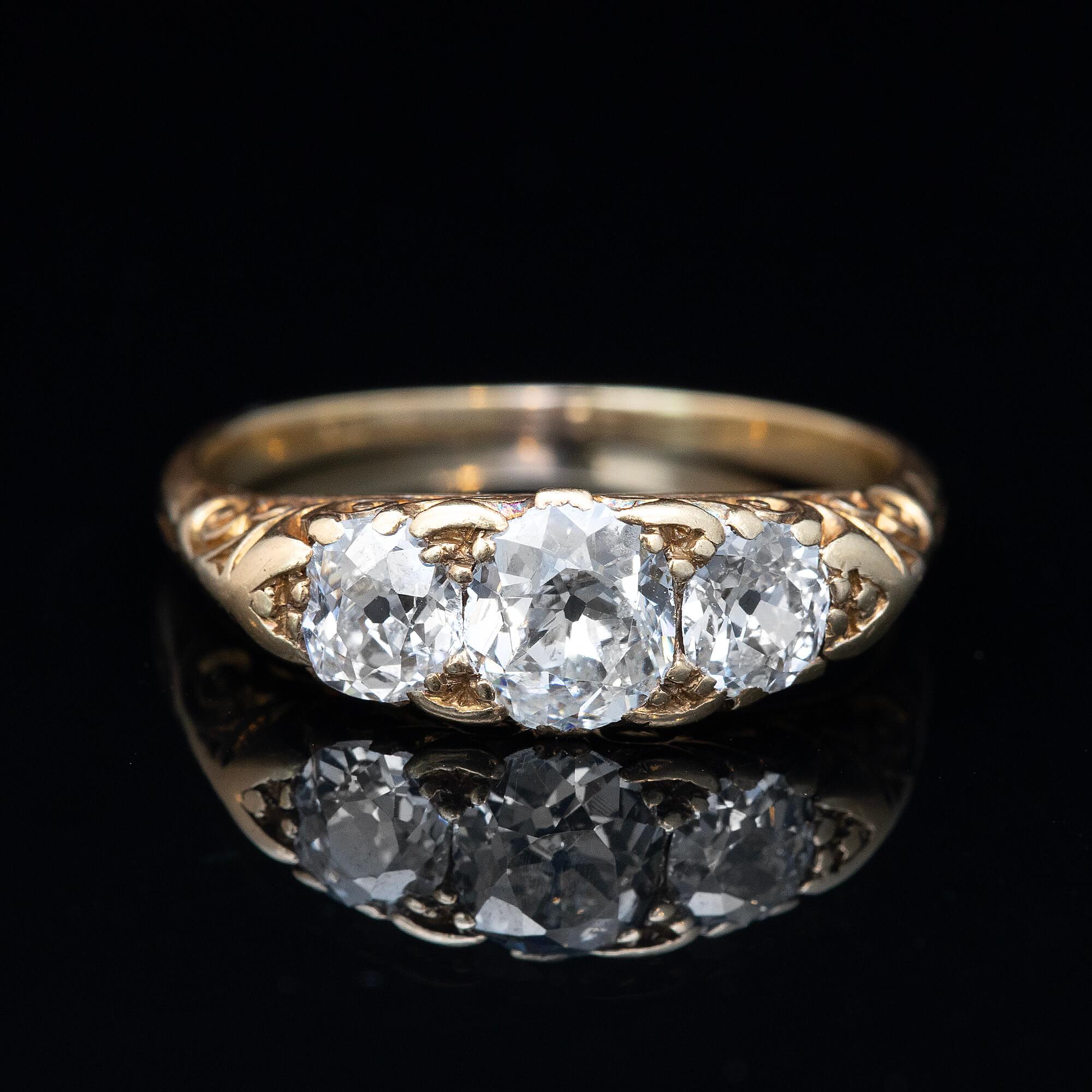 Victorian Diamond Set Half Hoop Ring Circa 1880s For Sale 3