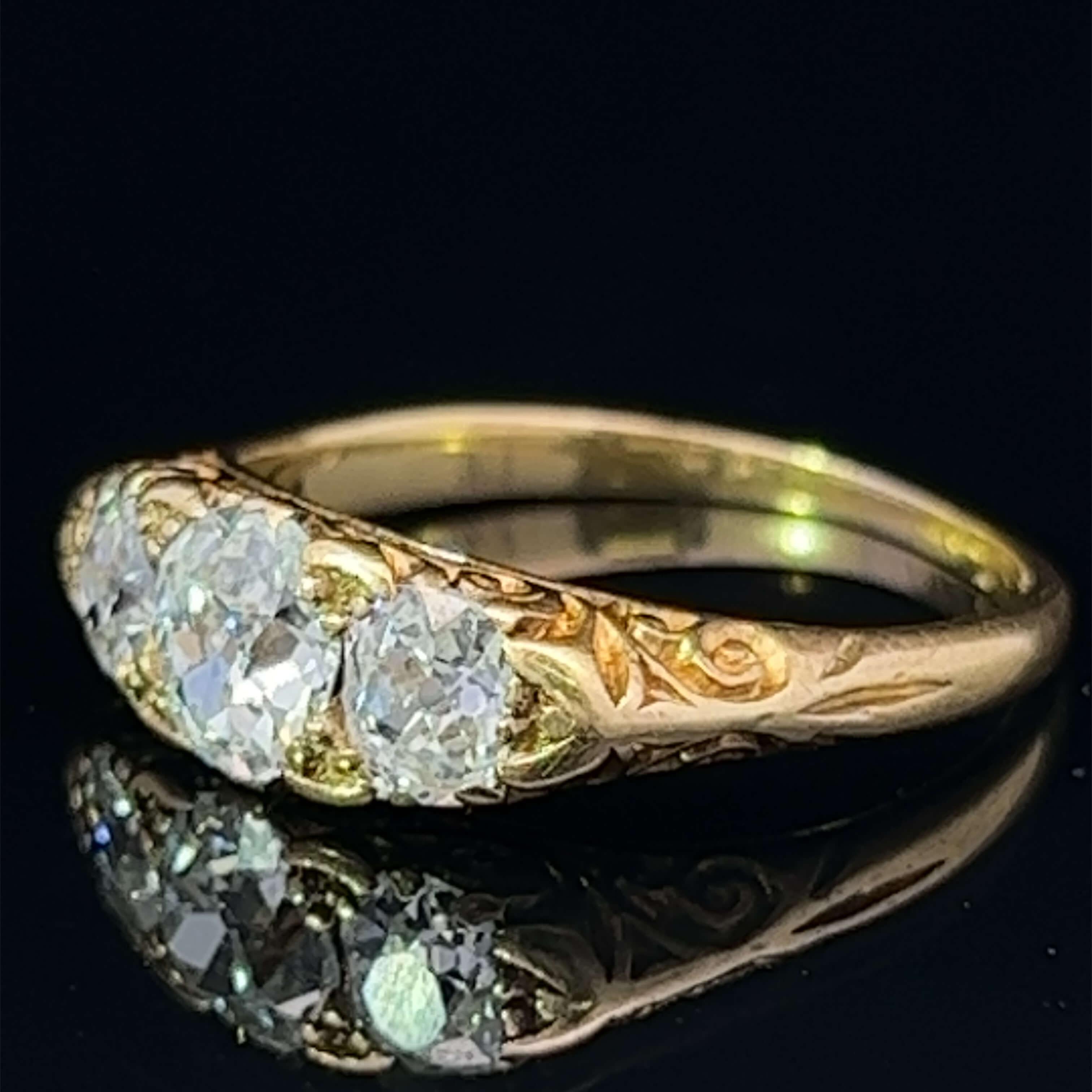 Victorian Diamond Set Half Hoop Ring Circa 1880s For Sale 4