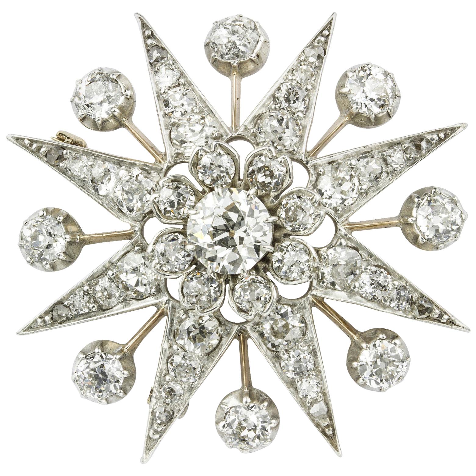 Victorian Diamond-Set Star Brooch