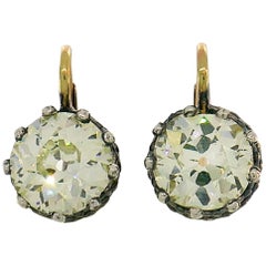 Orecchini a goccia d'oro con diamante di epoca vittoriana, antichi, 1900