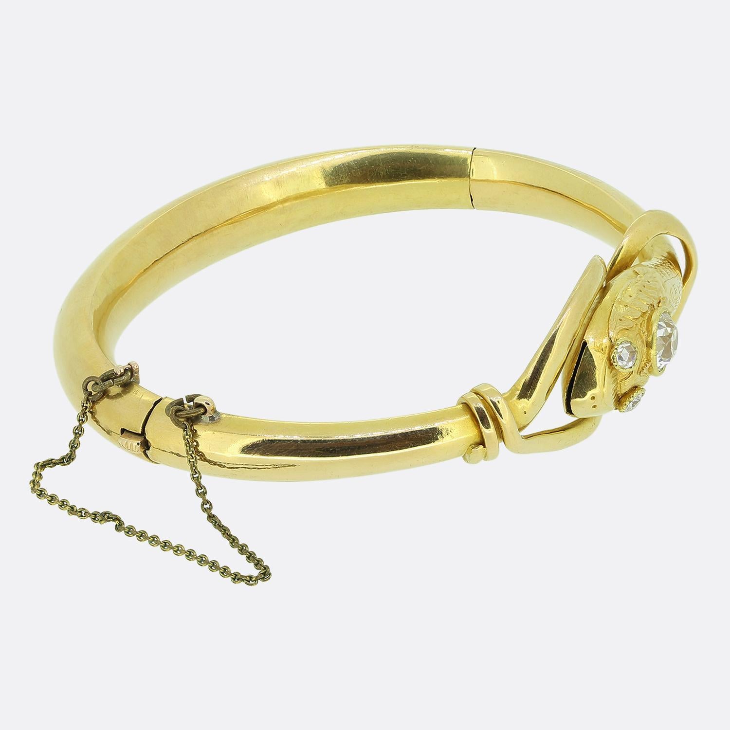 Old Mine Cut Victorian Diamond Snake Bangle