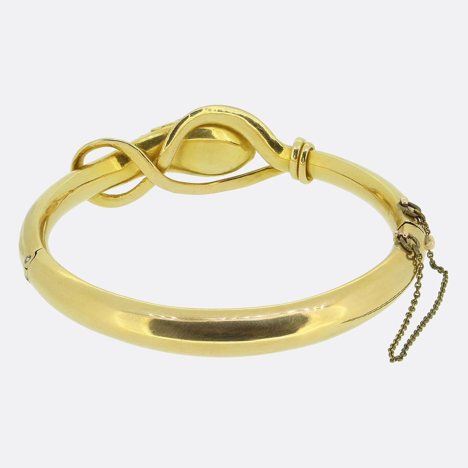 Victorian Diamond Snake Bangle In Good Condition In London, GB