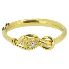 Antique Victorian Diamond Snake Bangle