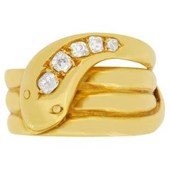 Victorian Diamond Snake Ring, C.1918
