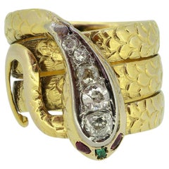 Victorian Diamond Snake Ring