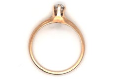 Bague de fiançailles solitaire victorienne avec diamant de 0,25 ct, taille « Old European », F/VVS, or 14 carats, années 1880