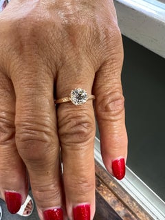 Victorian 1.05 Carat Diamond Solitaire Engagement Ring Pink Gold Circa 1890s