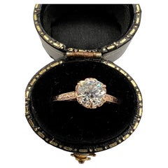 Victorian 1.05 Carat Diamond Solitaire Engagement Ring Pink Gold Circa 1890s