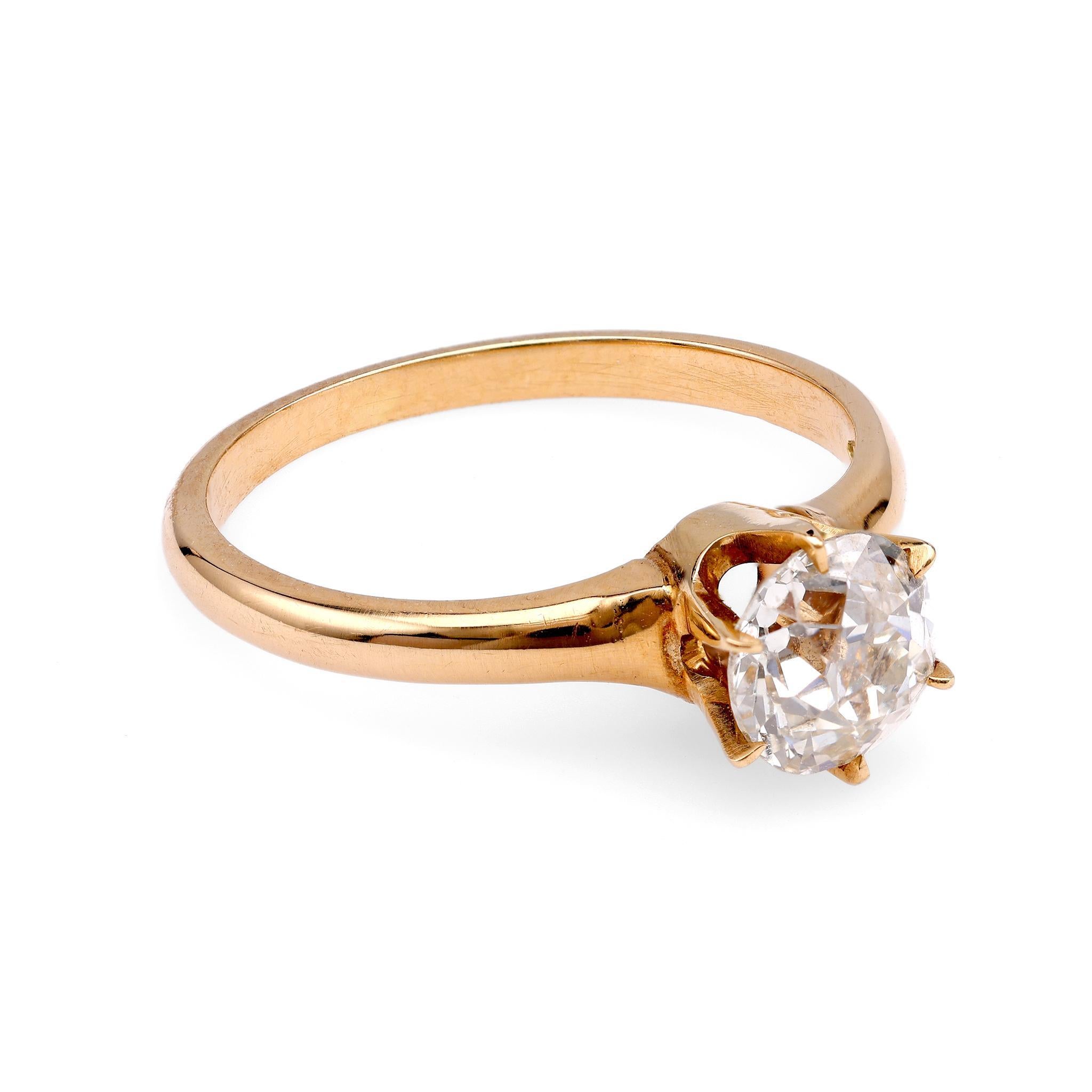Victorian Diamond Solitaire Ring In Excellent Condition For Sale In Beverly Hills, CA