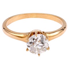 Anello solitario con diamante vittoriano