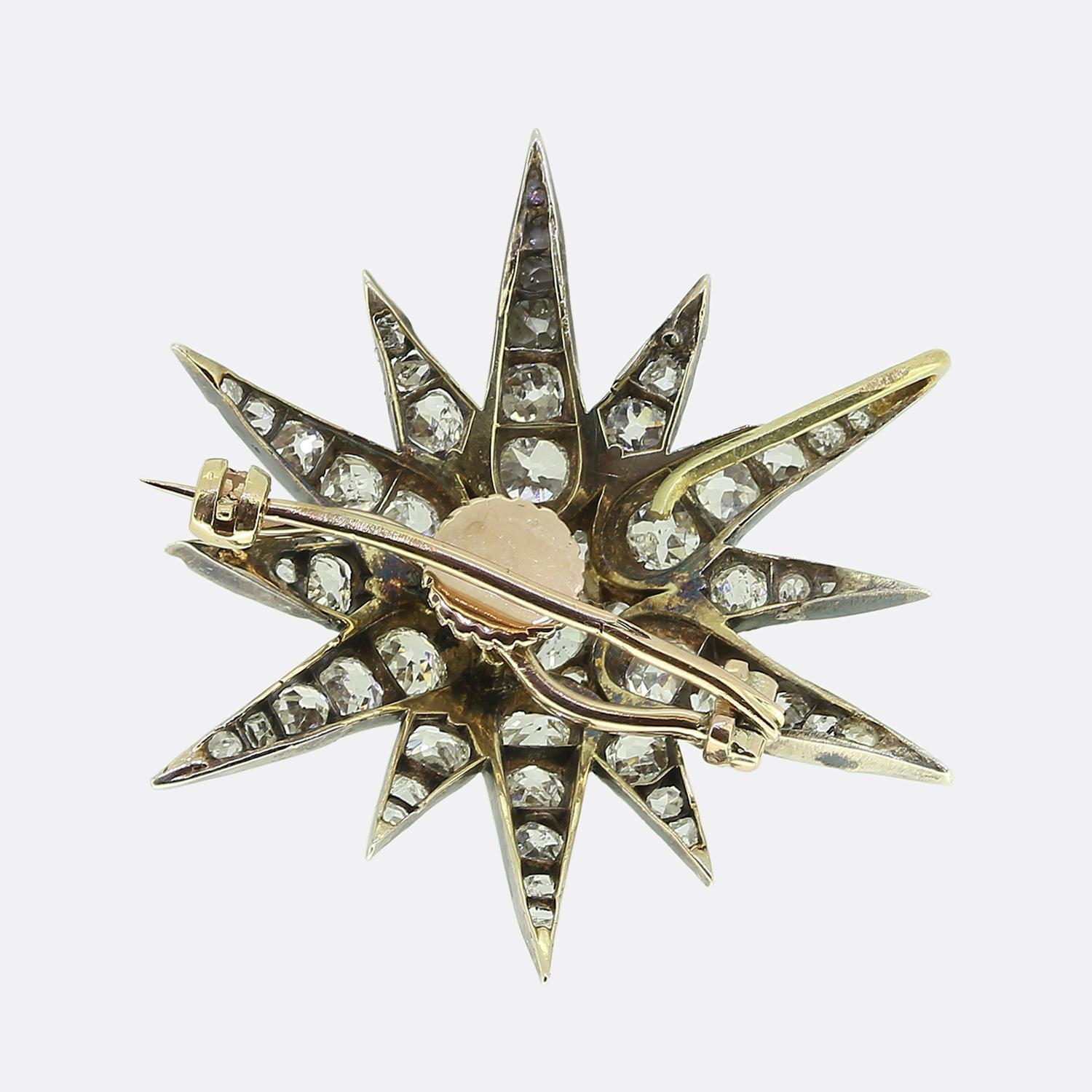 Victorian Diamond Star Brooch In Good Condition For Sale In London, GB