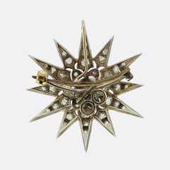 Victorian Diamond Star Brooch Pendant