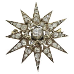 Victorian Diamond Star Brooch Pendant