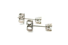 Victorian Diamond Stud Earrings .23ct Old Mine Cut Antique 14K Original 1890's