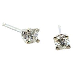 Victorian Diamond Stud Earrings .23ct Old Mine Cut Antique 14K Original 1890's
