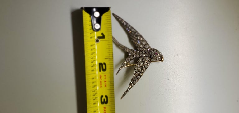 Broche Hirondelle En Argent Sterling Début 1900 - Vintage - Occasion