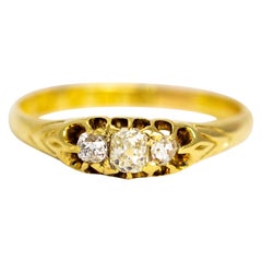 Victorian Diamond Three-Stone 18 Carat Gold Ring