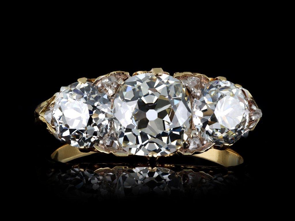 Victorian Diamond Three Stone Ring, circa 1890 1