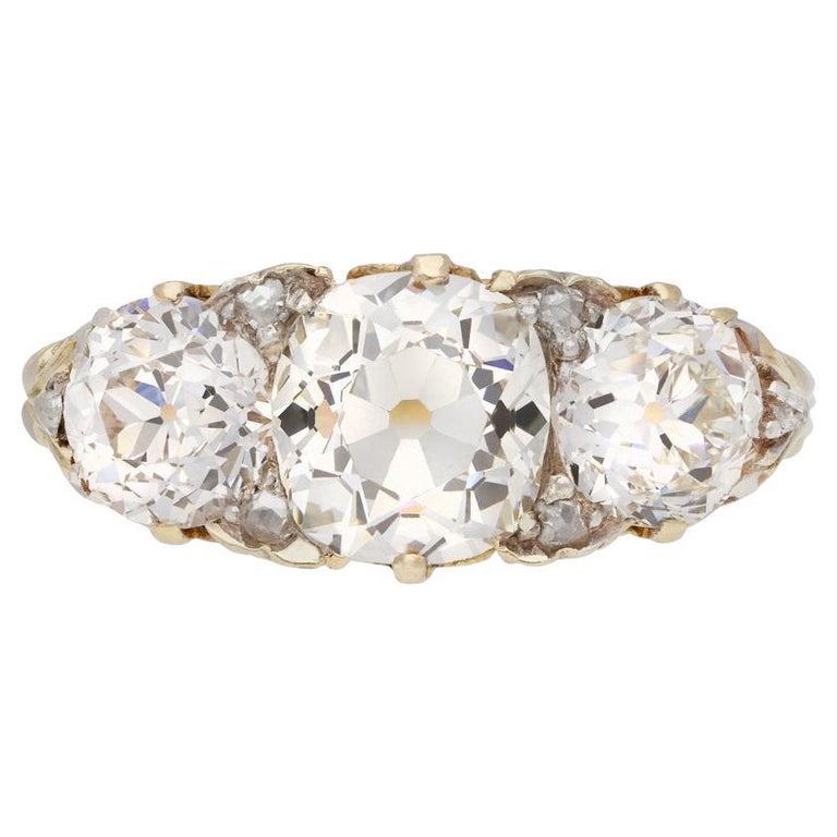 Bague Jonc Victorienne En Or Rose 18k Avec Diamant Ancien 0,35 Carats, Circa 1890
