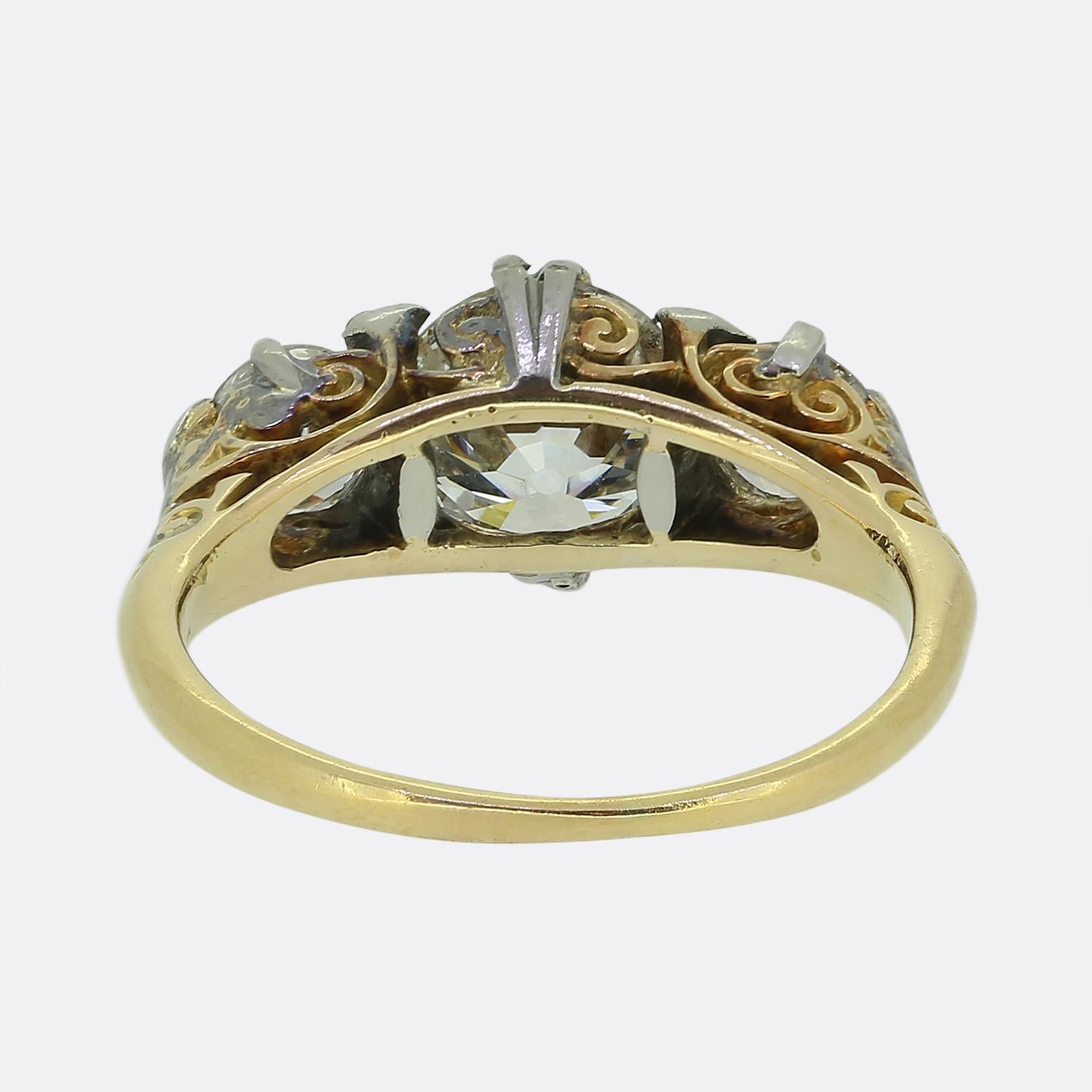 Anillo Victoriano de Diamantes y Tres Piedras en Bueno estado para la venta en London, GB