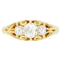 Victorian Diamond Three Stone Ring, Hallmarked 1880