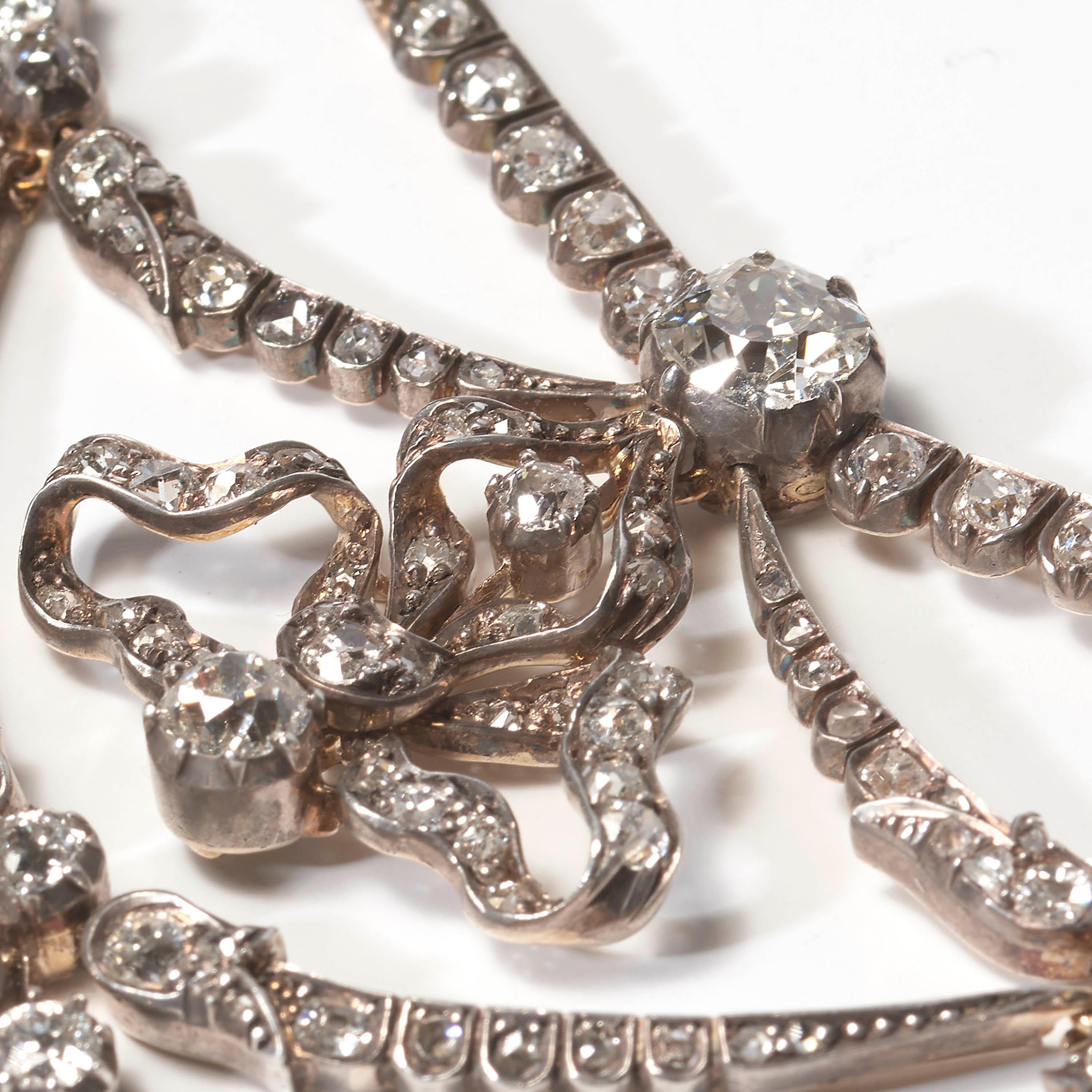 Women's Victorian Diamond Tiara Necklace, 16.00ct