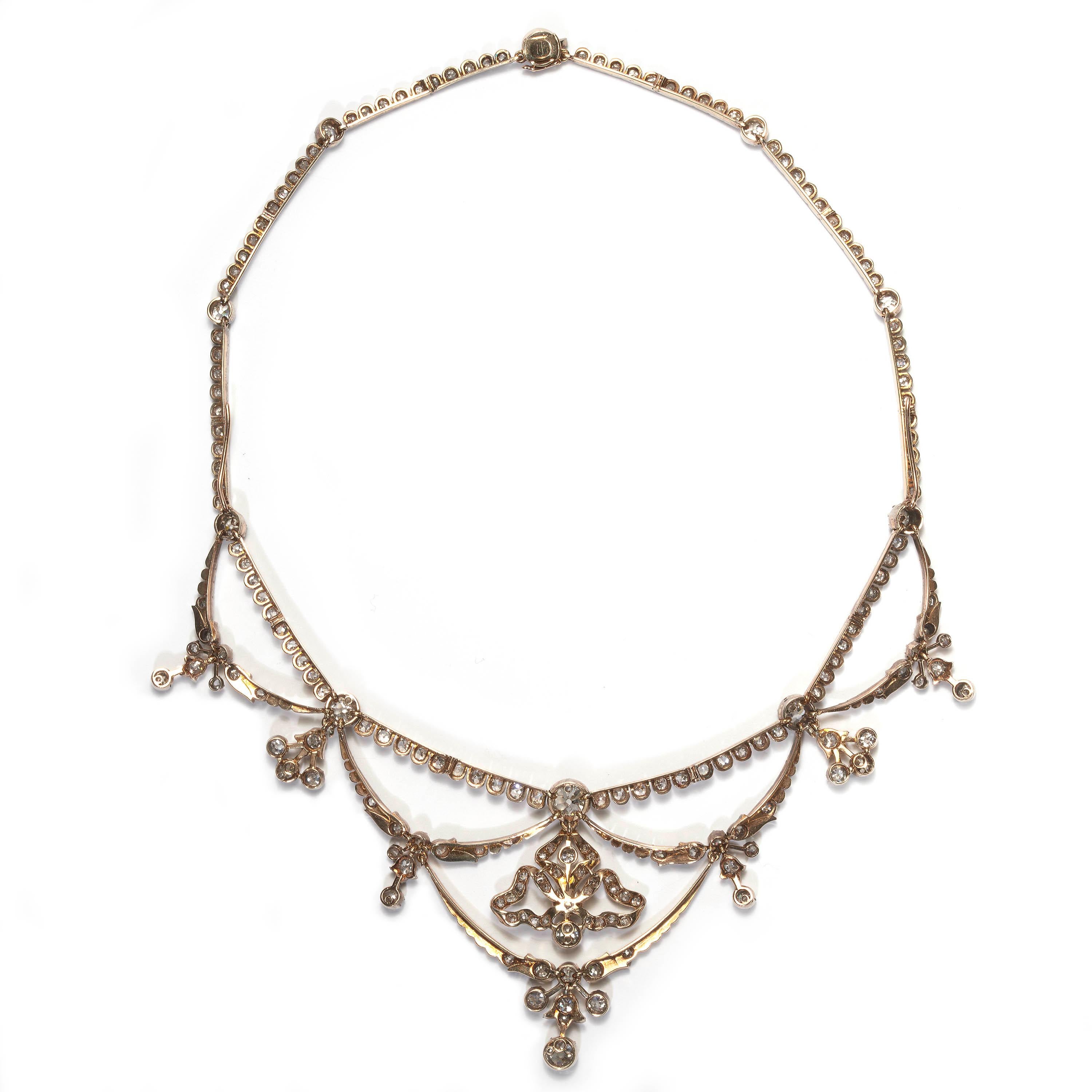 Women's Victorian Diamond Tiara Necklace, 16.00ct