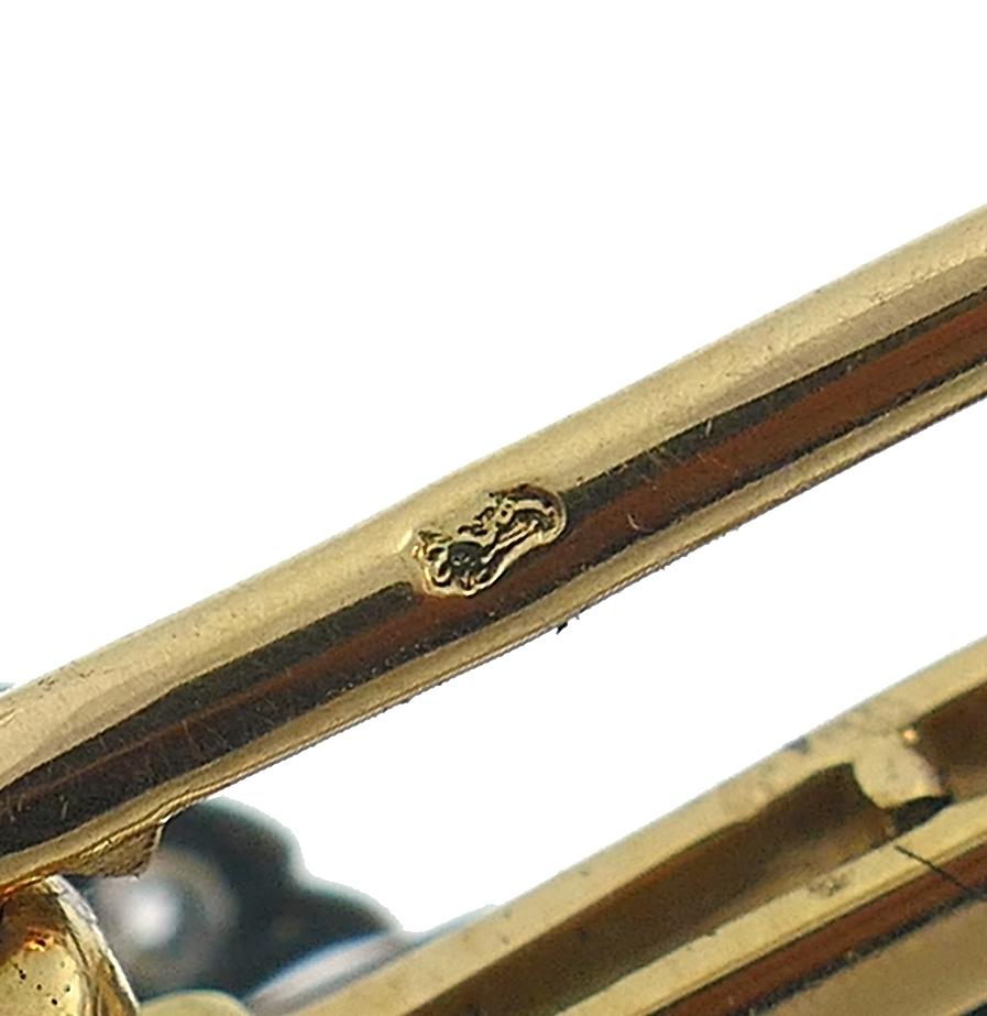 Viktorianische Diamant-Tremblone-Brosche Französisch 18k Gold Silber Antike Clip Pin im Zustand „Gut“ im Angebot in Beverly Hills, CA
