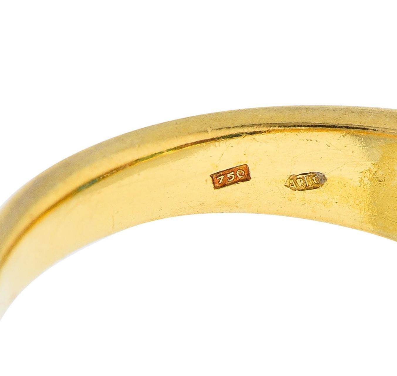 Victorian Diamond Turquoise 18 Karat Yellow Gold Scrolling Antique Band Ring For Sale 4