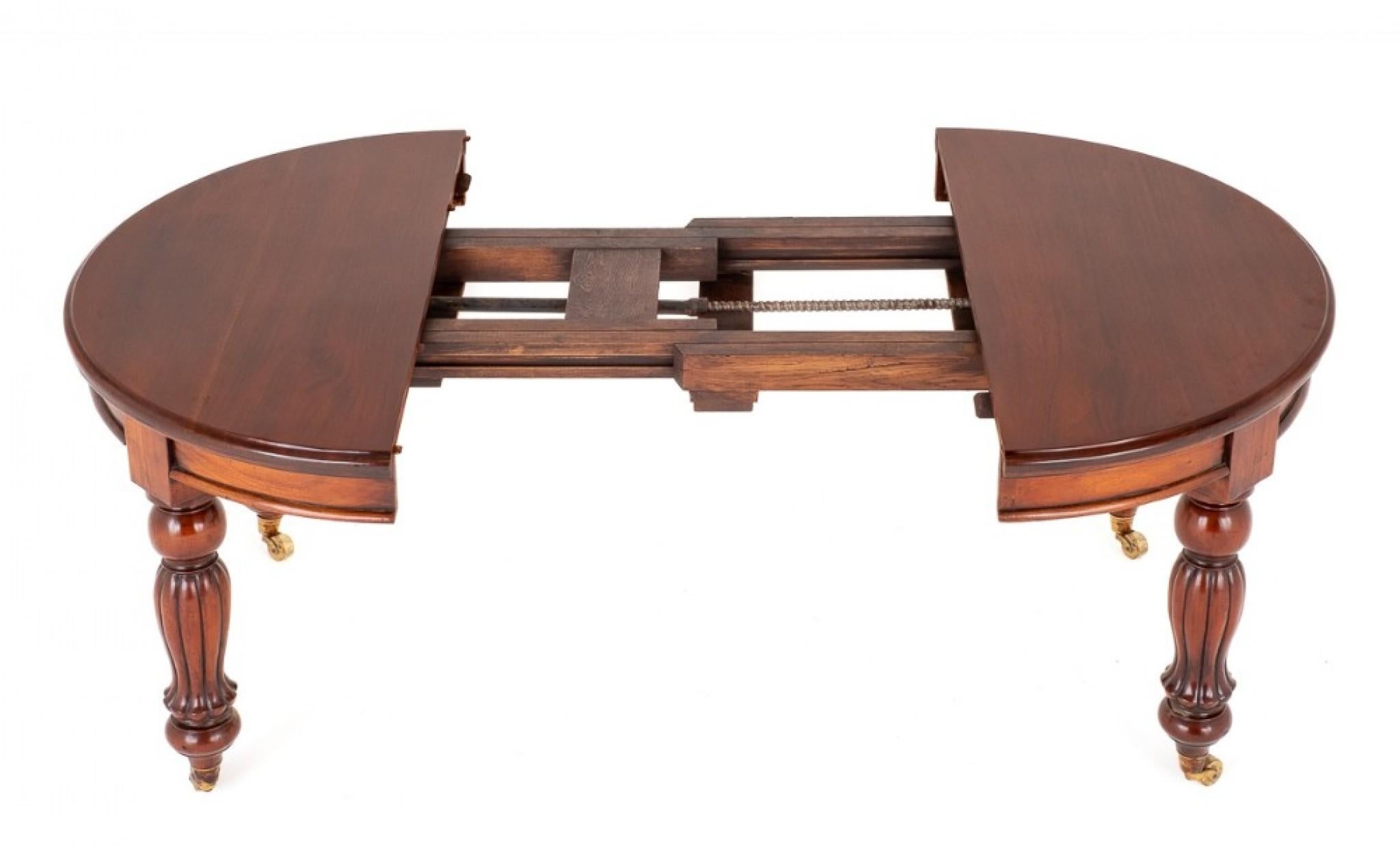 Mid-19th Century Victorian Dining Table Extending Leaf System Antique 1860 Mahogany For Sale