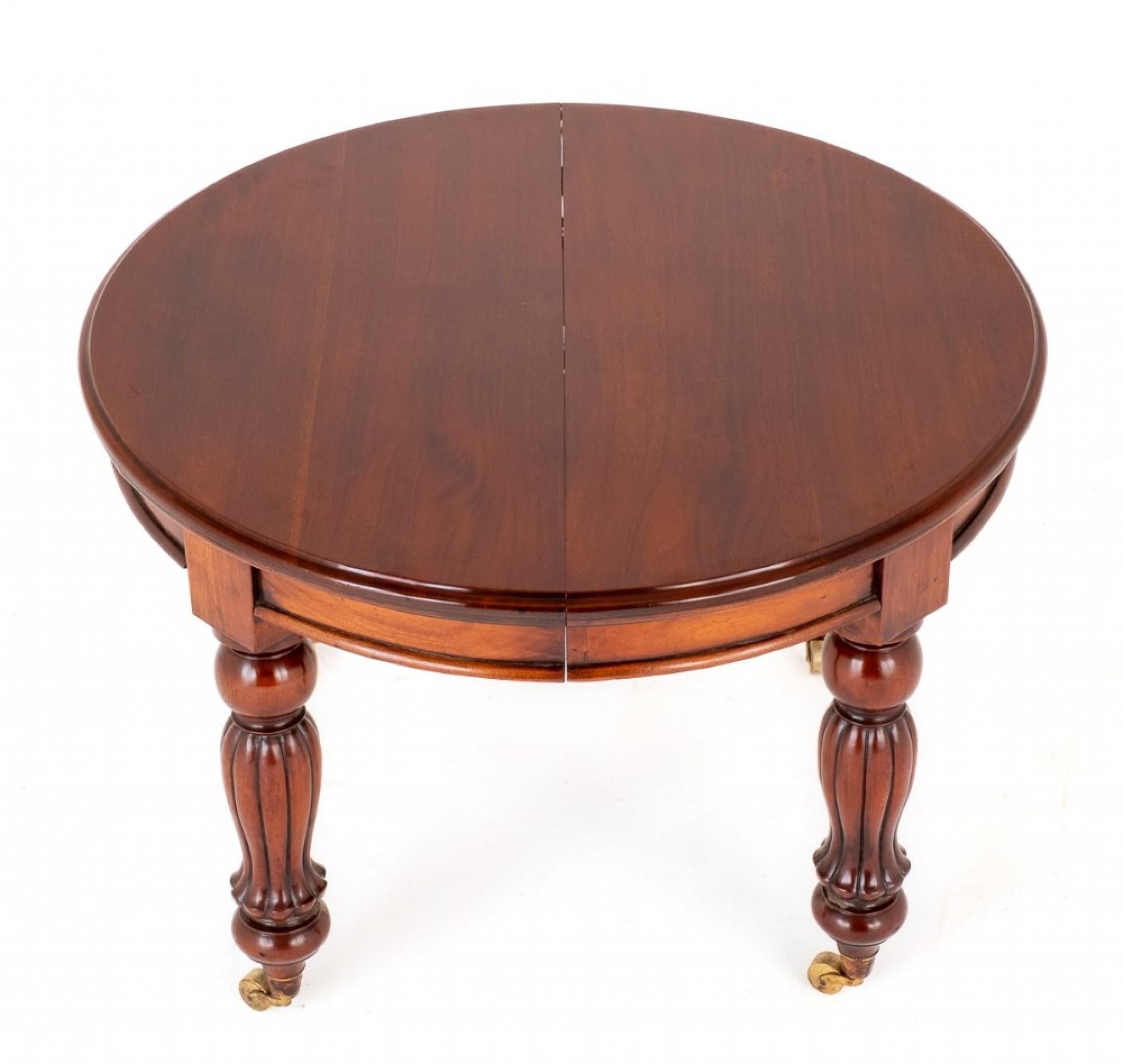 Victorian Dining Table Extending Leaf System Antique 1860 Mahogany For Sale 2