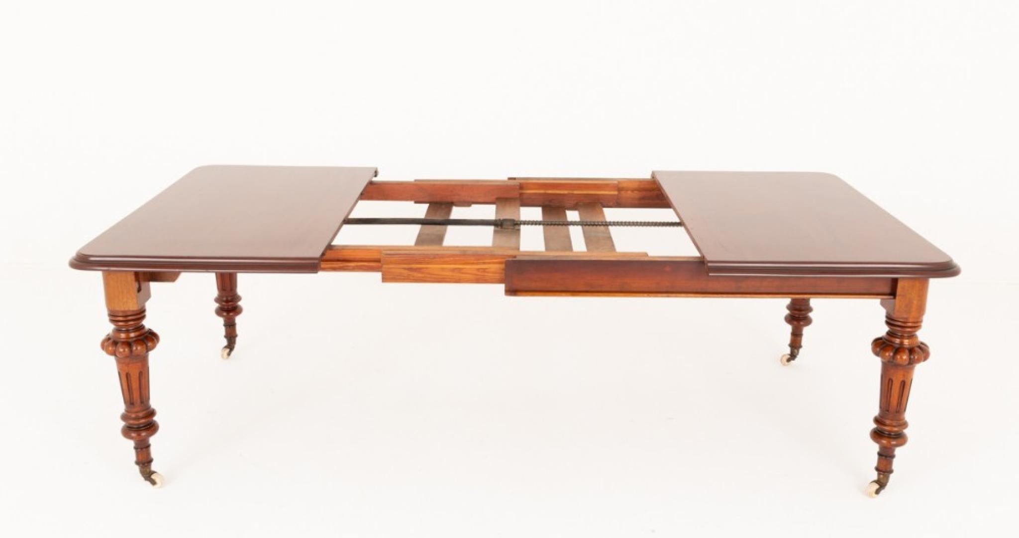 Victorian Dining Table Extending Mahogany 10 Seater 1860 For Sale 2