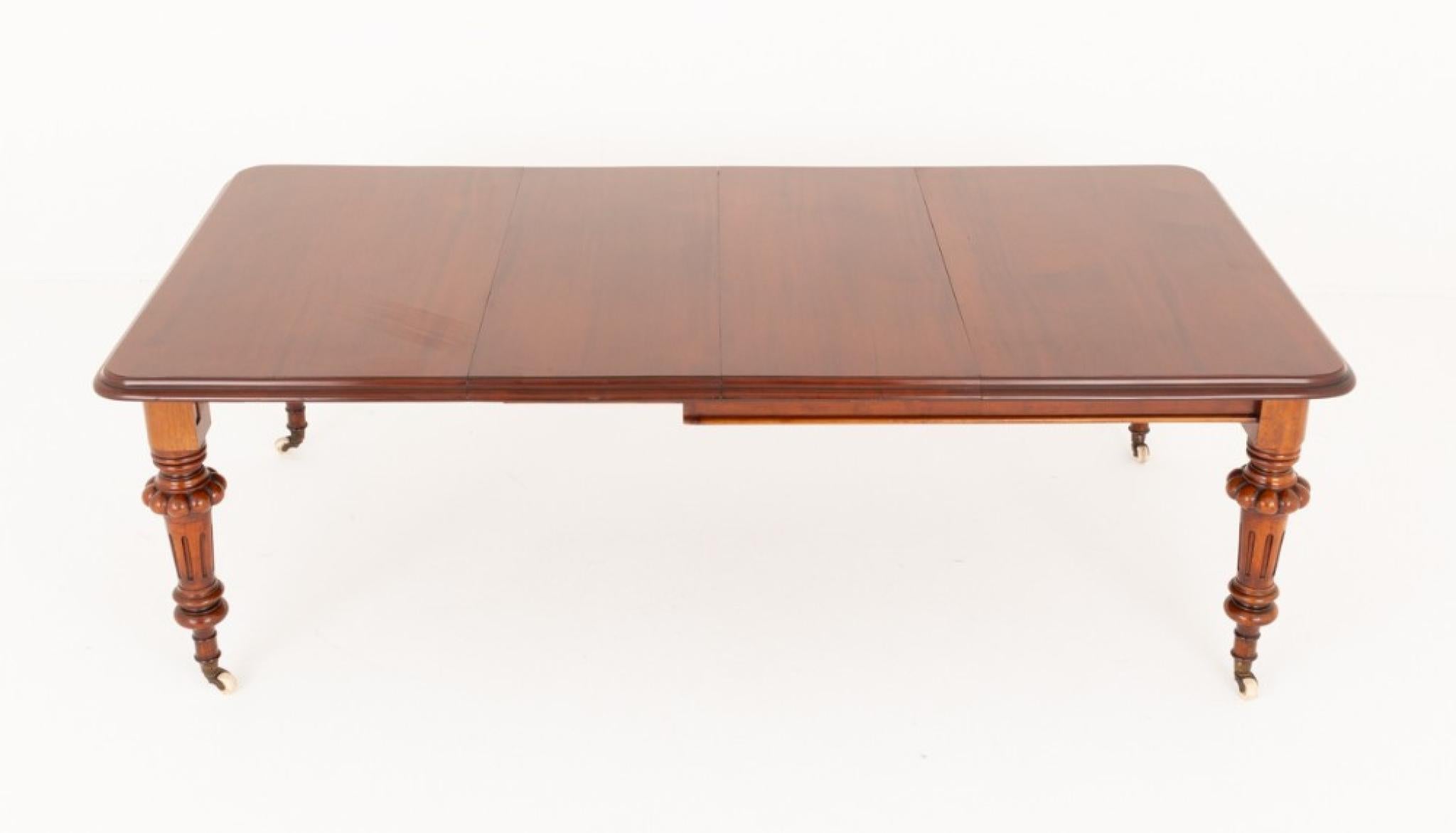 Victorian Dining Table Extending Mahogany 10 Seater 1860 For Sale 3