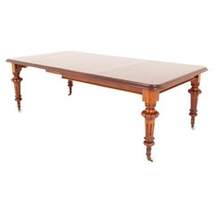 Table de salle à manger victorienne à 10 rallonges en acajou 1860