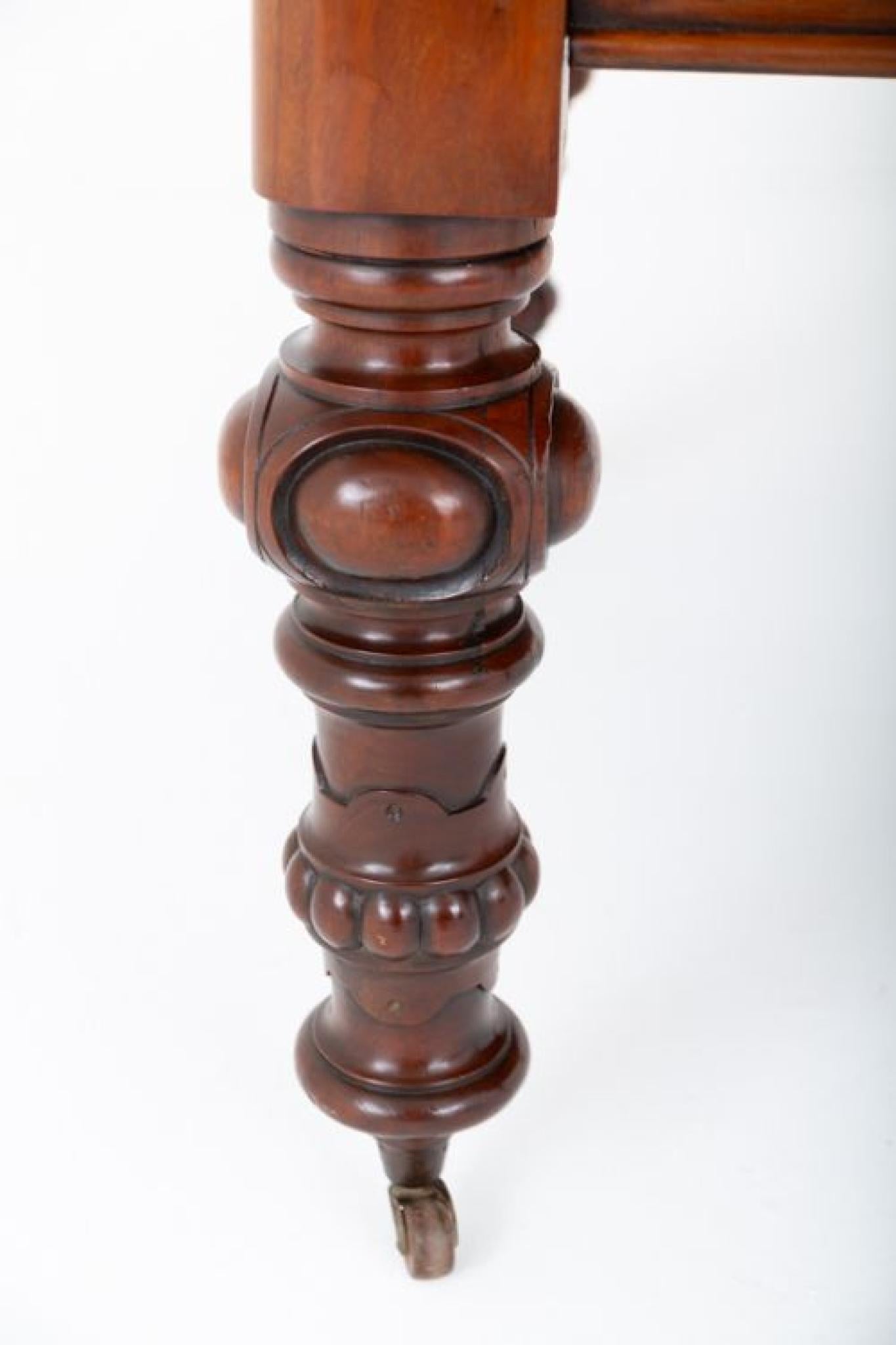 Carved Victorian Dining Table Mahogany 10 Seater Extending 1860 For Sale