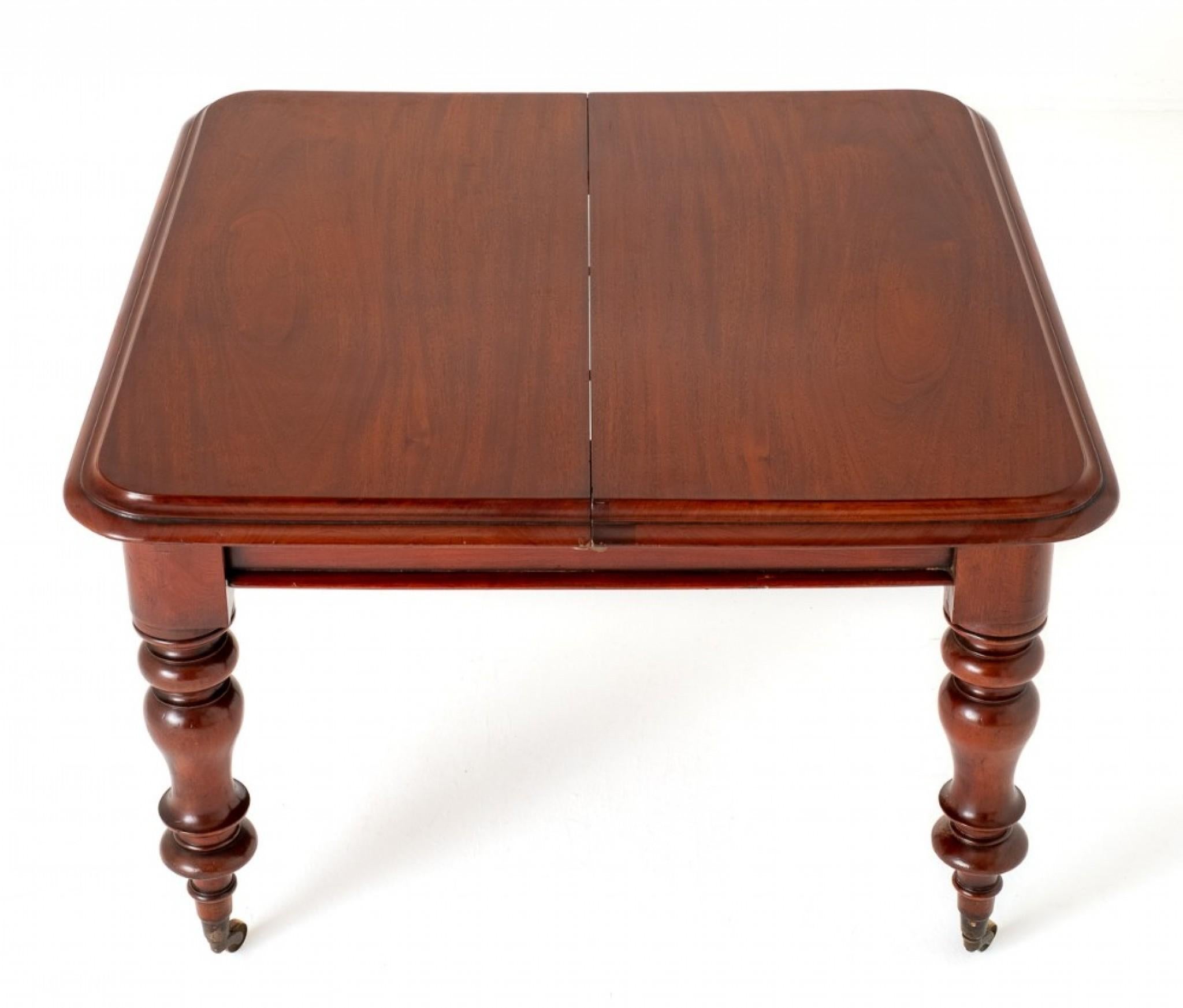 Victorian Dining Table Mahogany 2 Leaf Extending 1860 For Sale 1