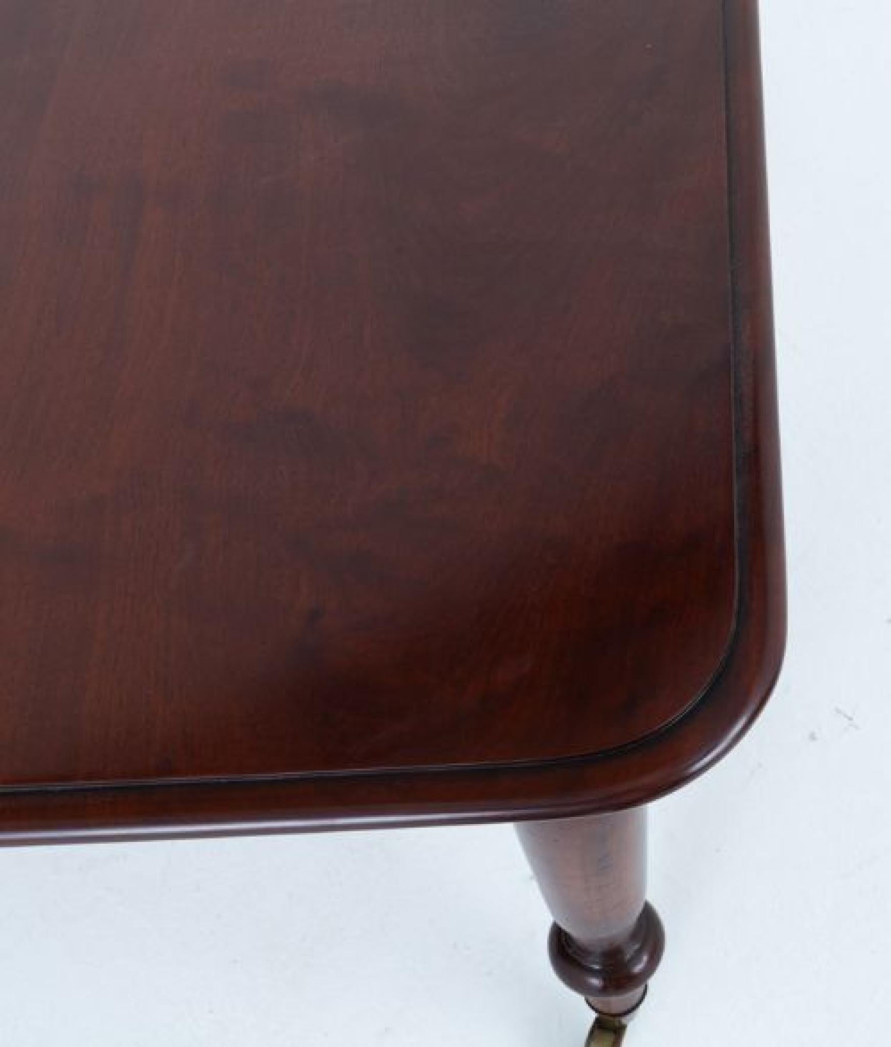 Victorien Victorian Dining Table Mahogany Fixed Top 1870 en vente