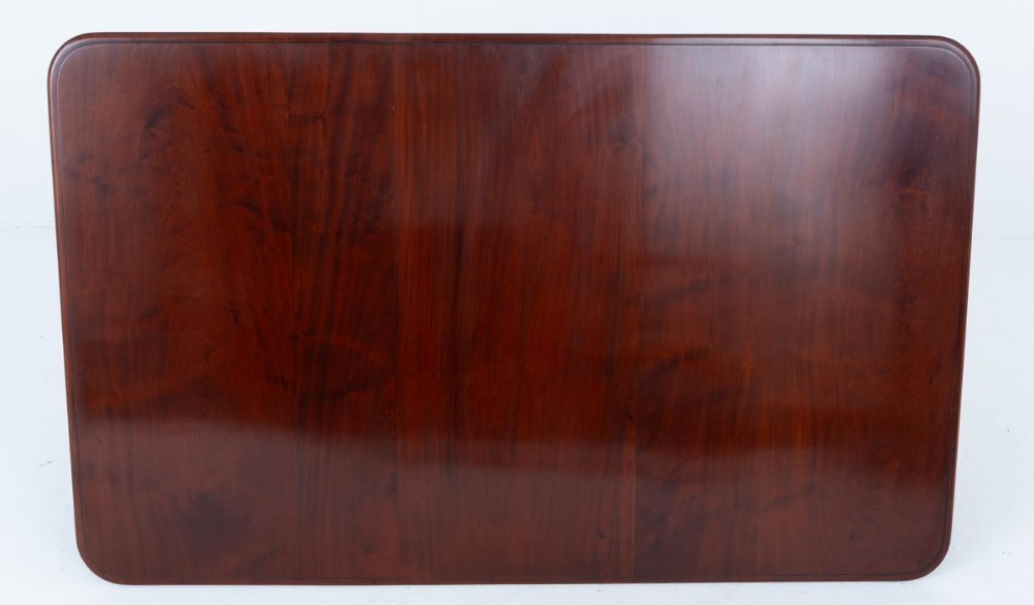 Travail du bois Victorian Dining Table Mahogany Fixed Top 1870 en vente