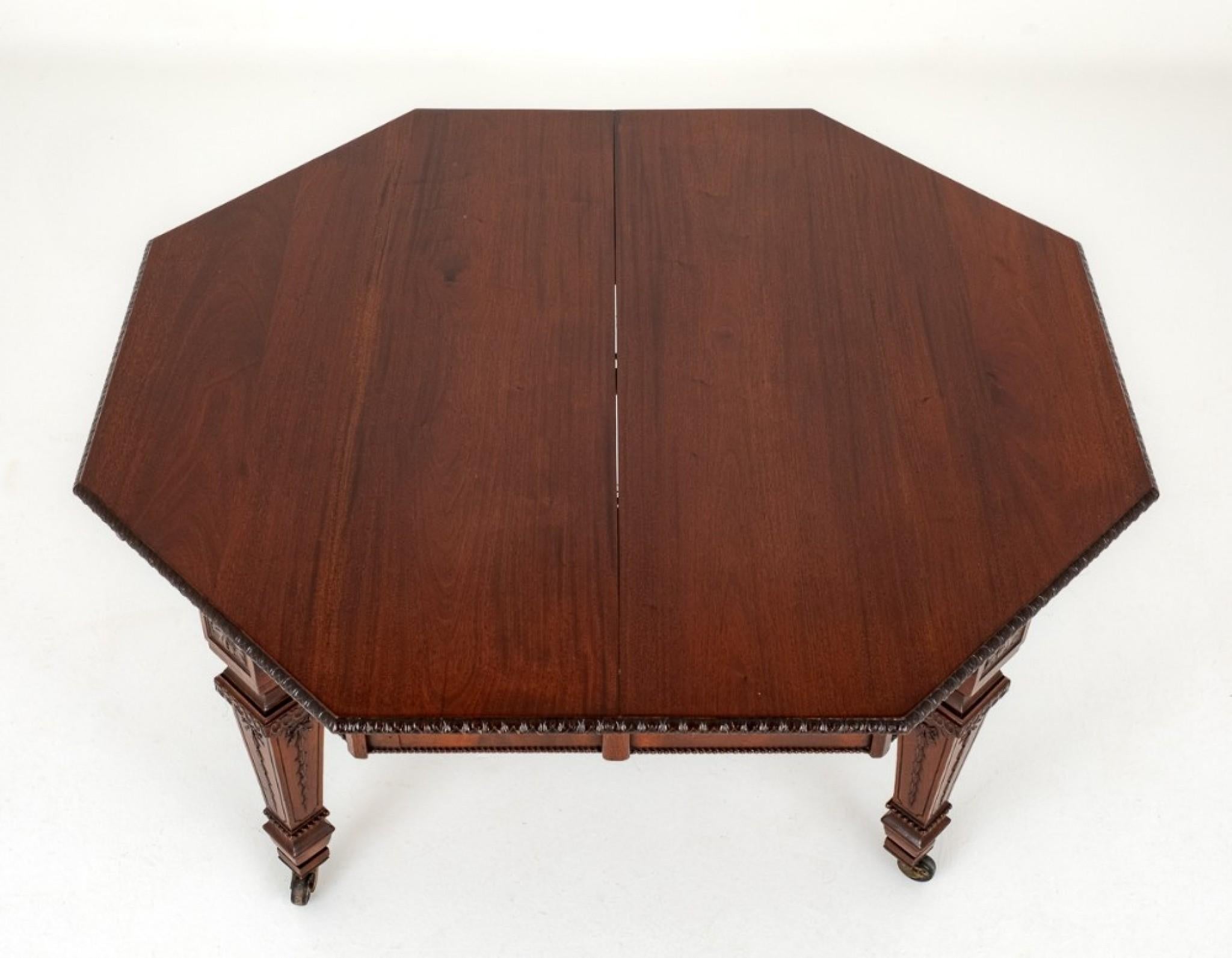 Victorian Dining Table Mahogany Octagonal End Extending 1850 For Sale 2