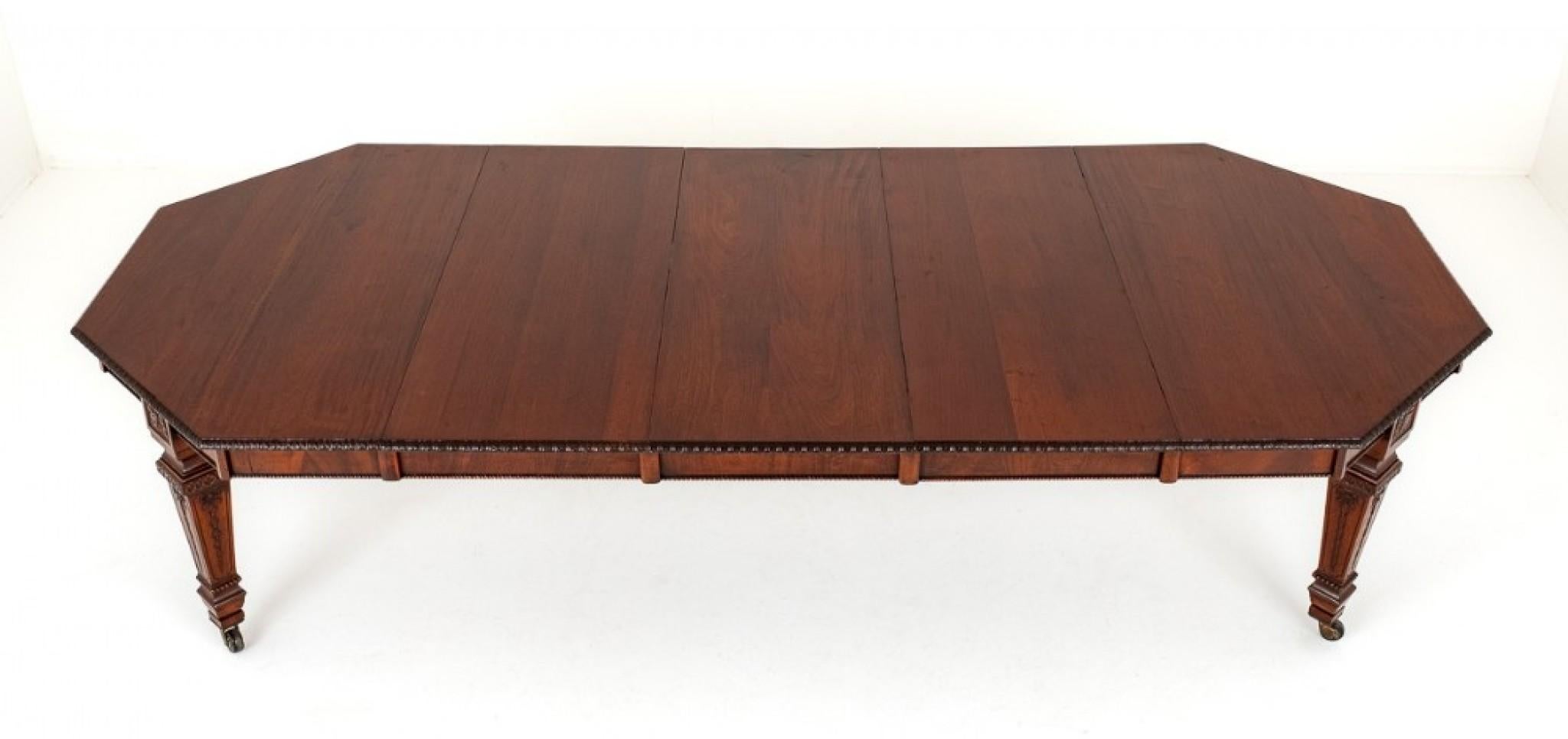 Victorian Dining Table Mahogany Octagonal End Extending 1850 For Sale 4