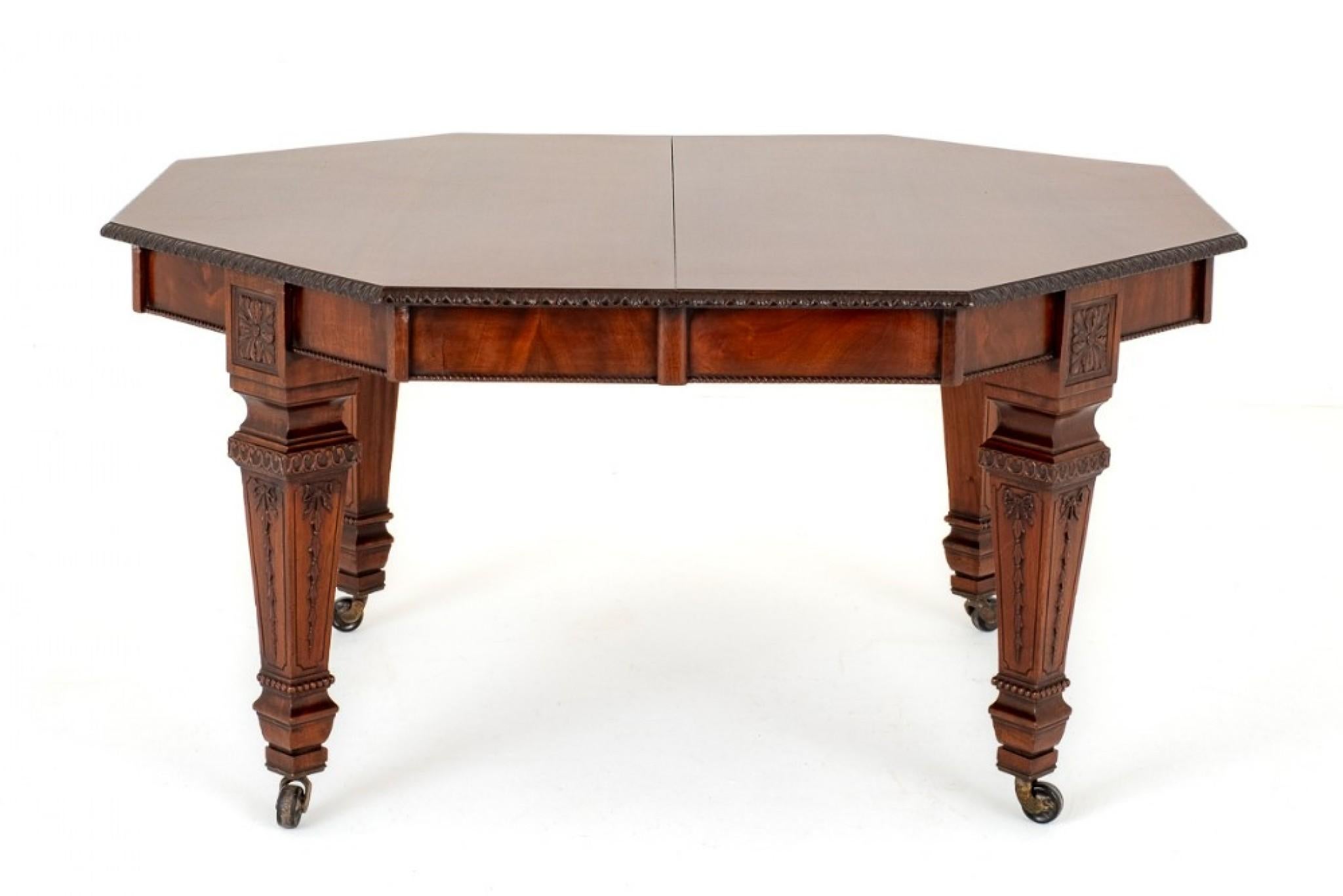 Victorian Dining Table Mahogany Octagonal End Extending 1850 For Sale 5