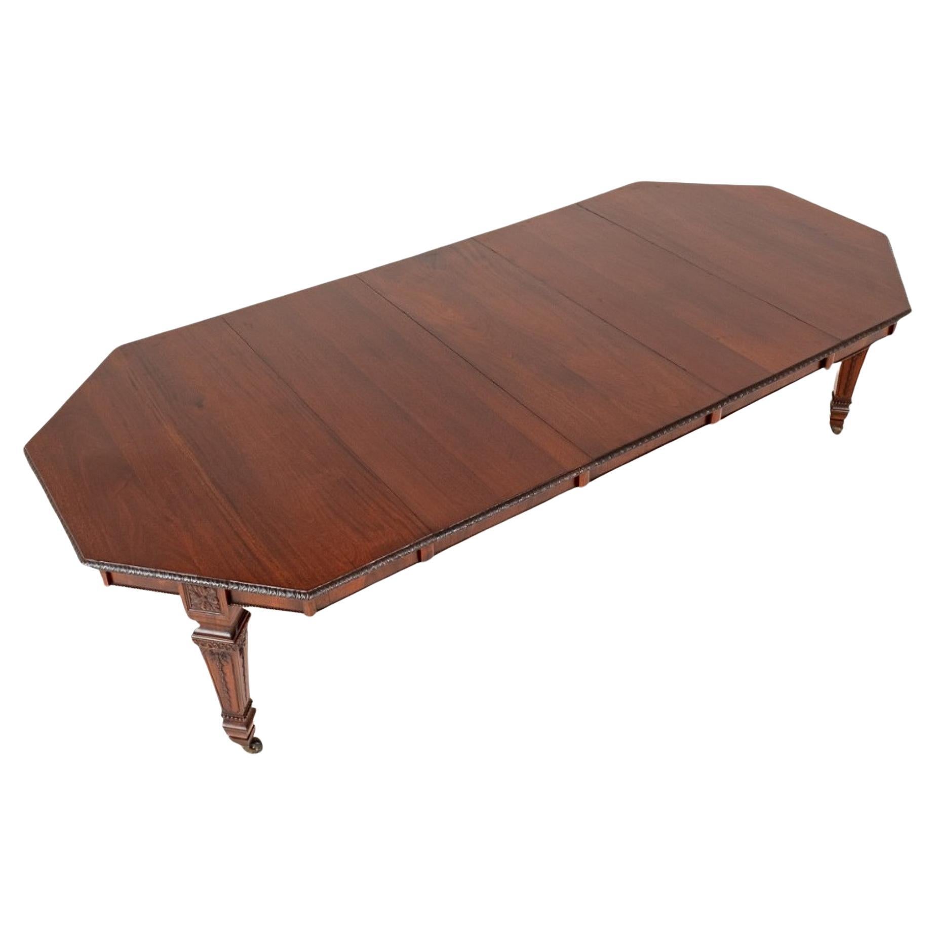 Victorian Dining Table Mahogany Octagonal End Extending 1850 For Sale