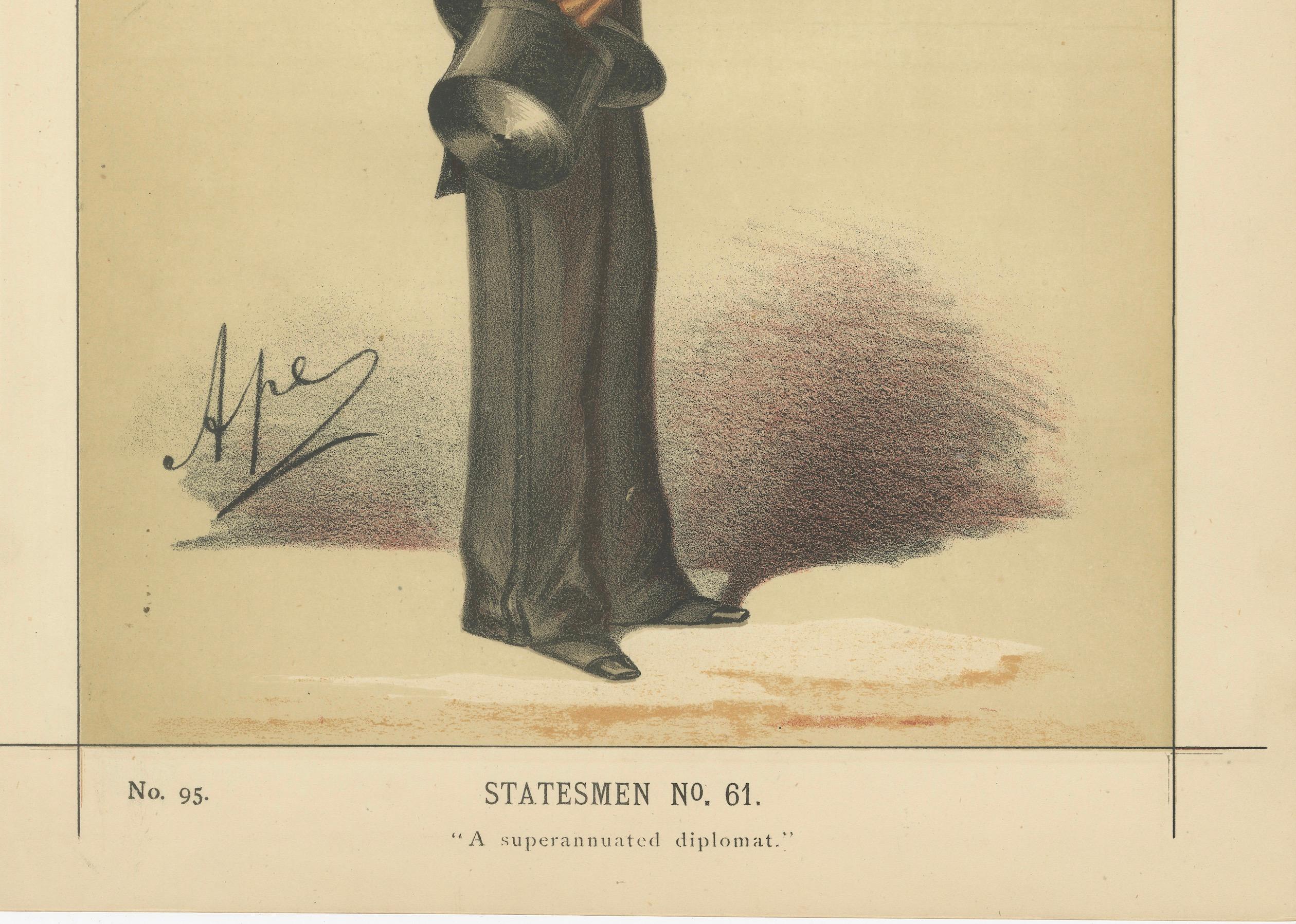 Victorian Diplomat Caricature – Vanity Fair Statesmen No. 61, 1870