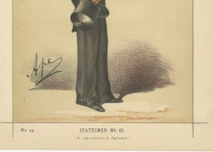 Victorian Diplomat Caricature – Vanity Fair Statesmen No. 61, 1870