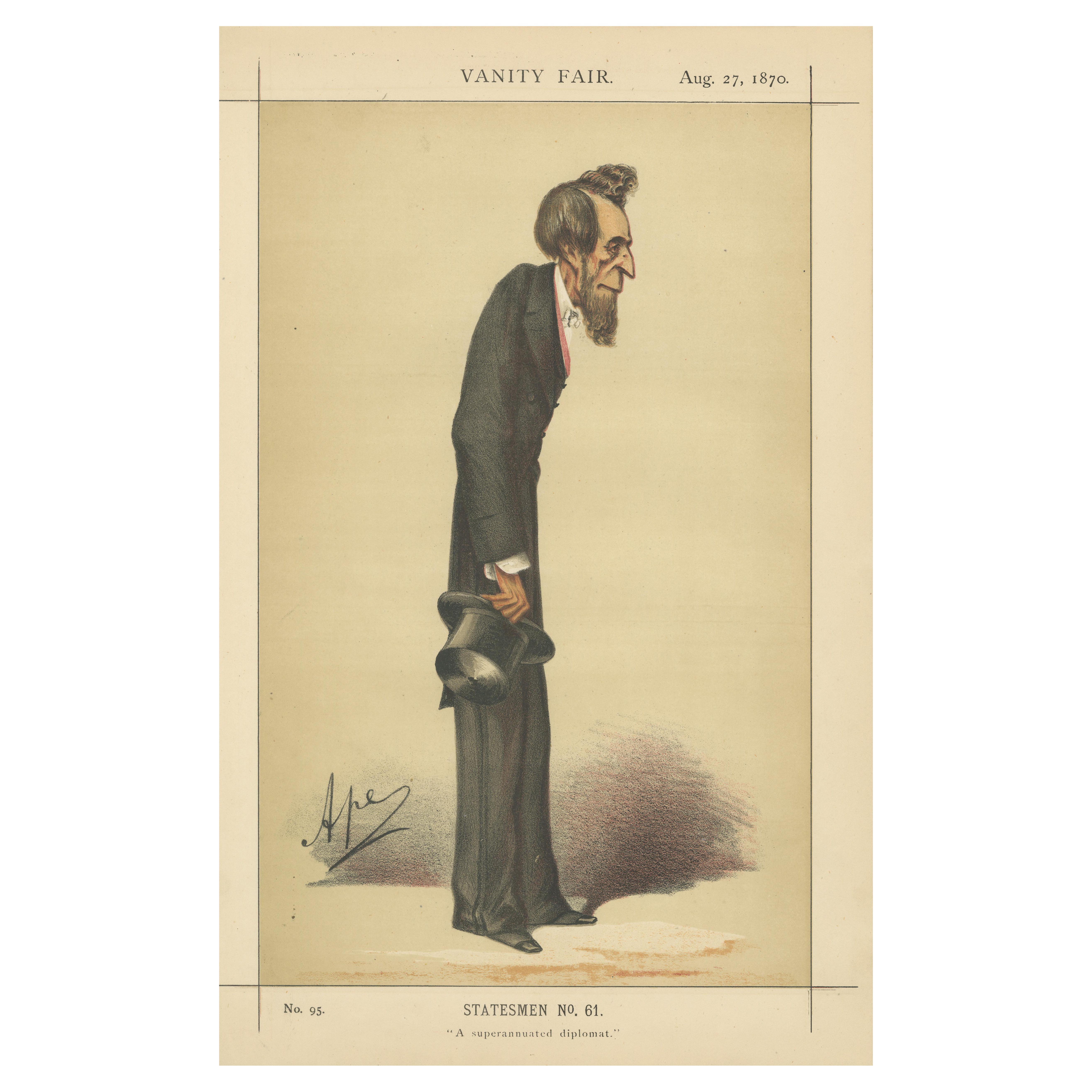 Victorian Diplomat Caricature – Vanity Fair Statesmen No. 61, 1870