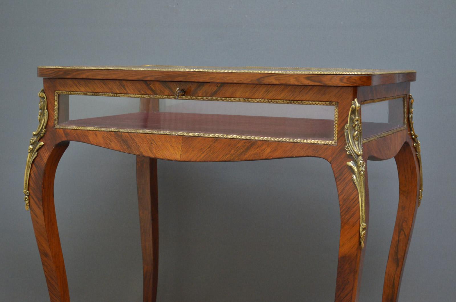 Late 19th Century Victorian Display / Bijouterie Table in Rosewood