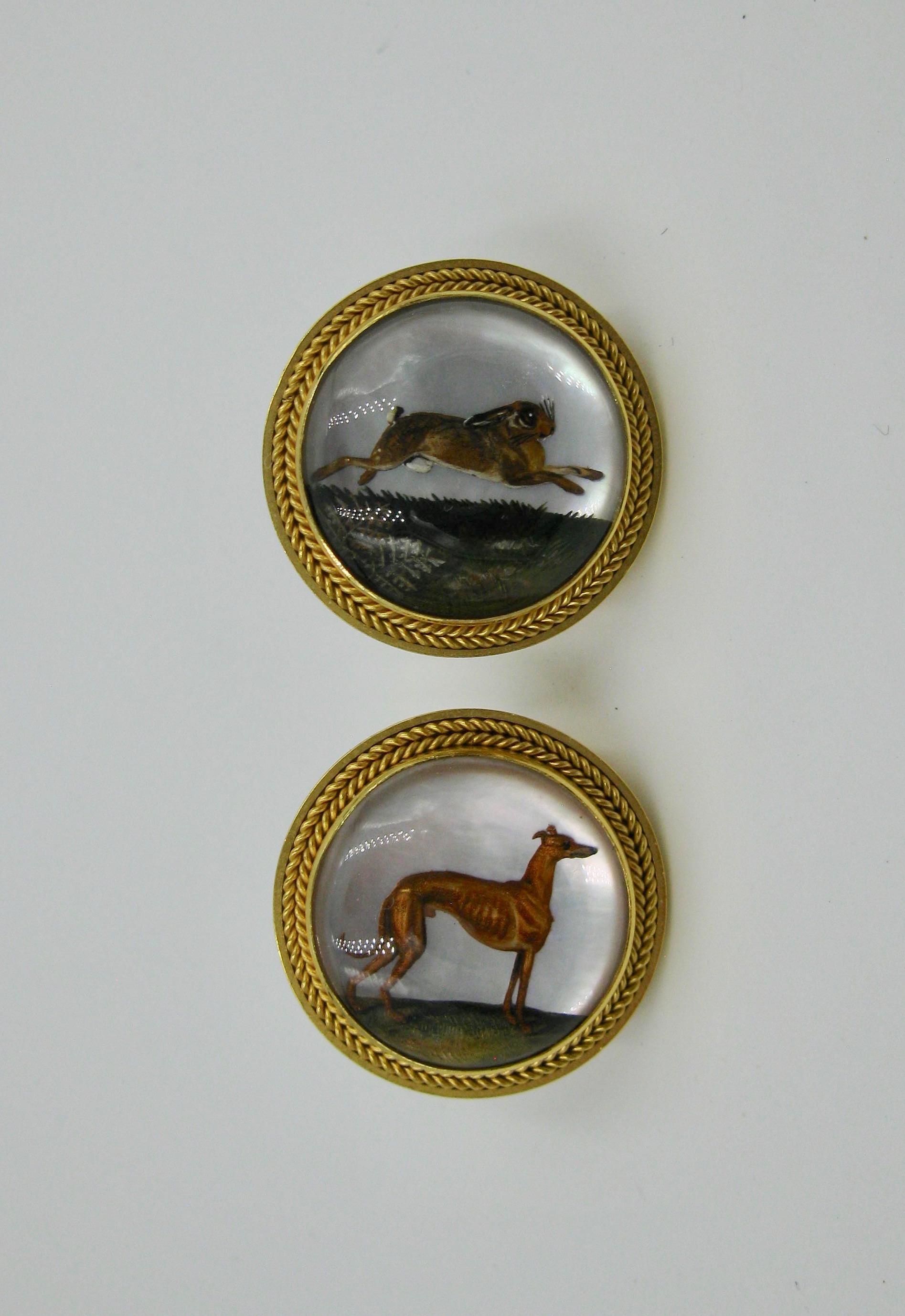 Women's Victorian Dog Rabbit Essex Crystal Earrings Hound Hare 15 Karat Gold Greyhound