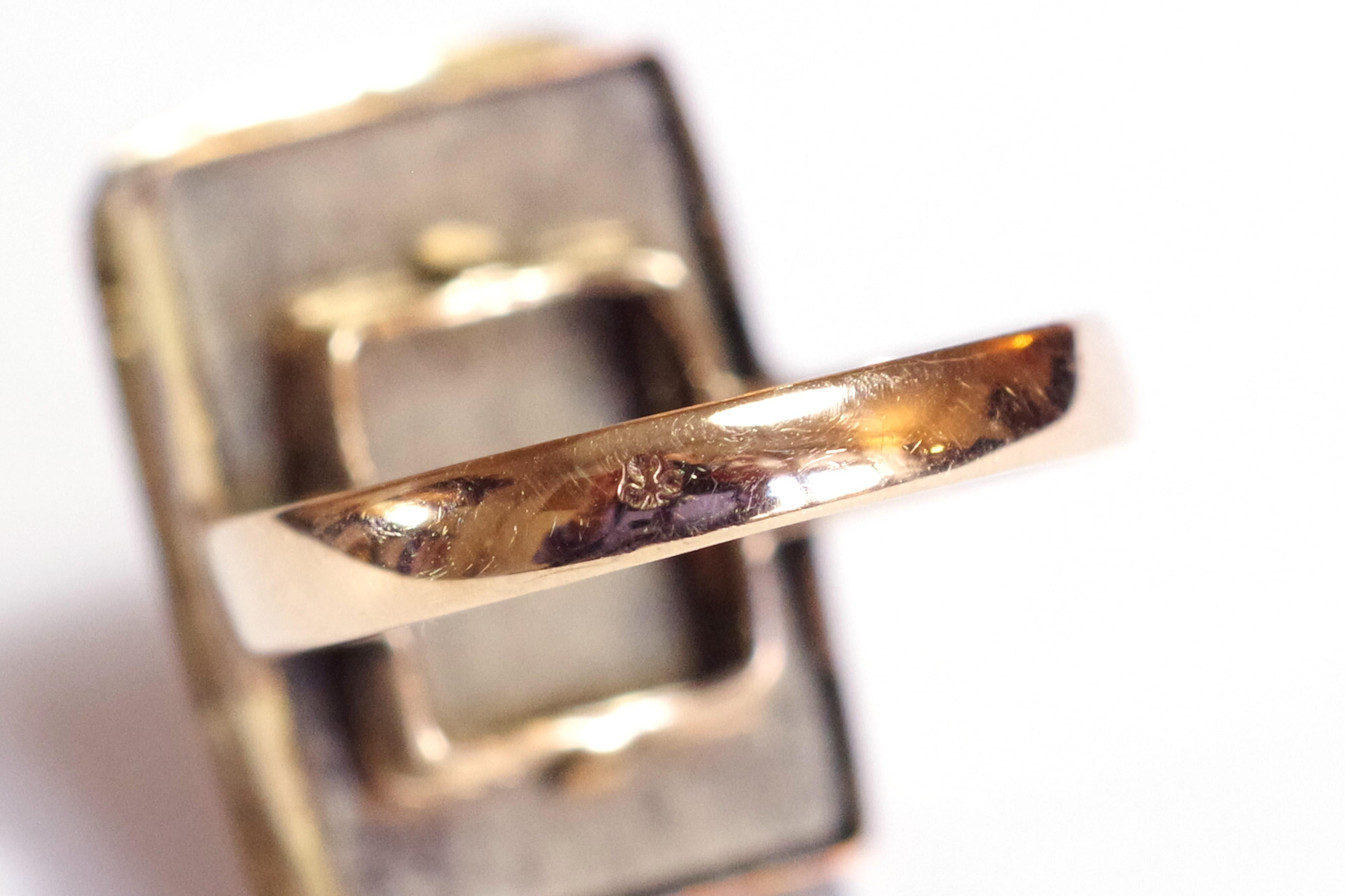 Victorian dog ring in gold 9k, dog portrait, English ring, painting For Sale 1