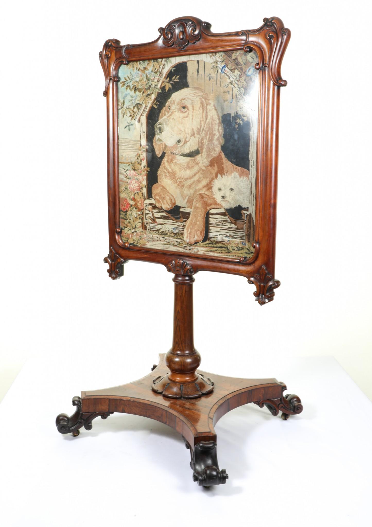 Tapiz victoriano de punto de aguja para perros Labrador Terrier 1850 en Bueno estado para la venta en Potters Bar, GB